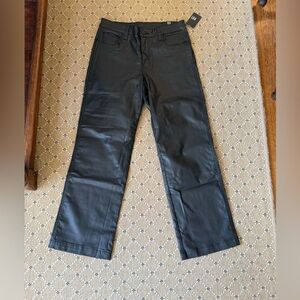 Black Kut from the Kloth Pattie Straight-Leg waxed/coated pants/jeans NWT!!